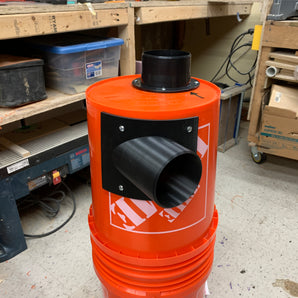 Zijdelings gemonteerde cycloonstofafscheider voor een emmer van 5 gallons