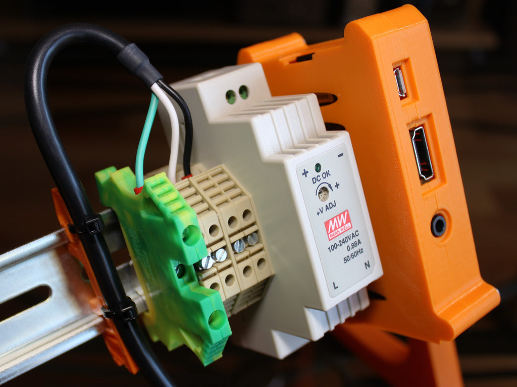 DIN-rail kabelklem met kabelbinder optie