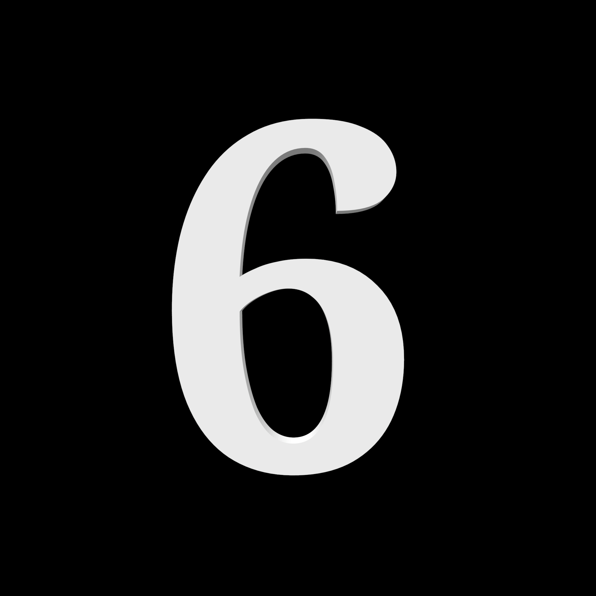 Huisnummer 6 - Noto Serif - 170mm hoog - 10mm diep