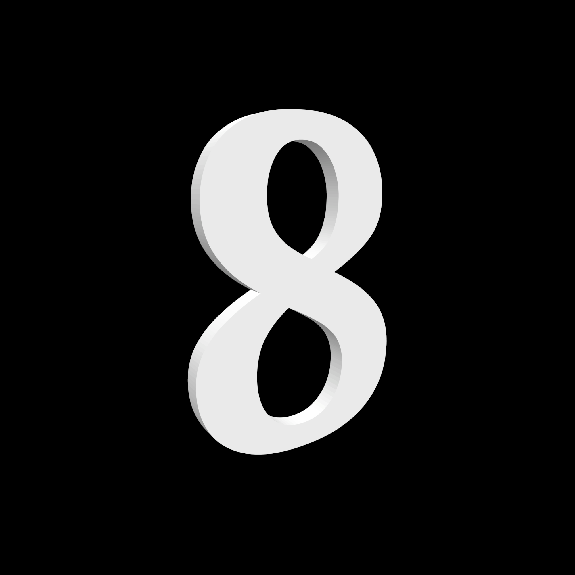 Huisnummer 8 - Noto Serif - 170mm hoog - 10mm diep