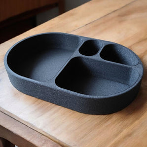Moderne afrundet bakke til nøgler og mønter
