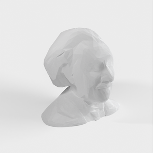 Low Poly Albert Einstein buste/sculptuur