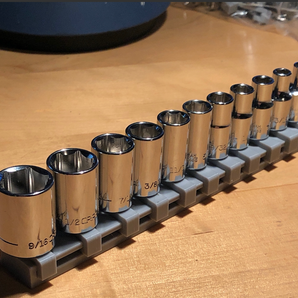 Effectieve organizerrail voor 1/4" dopsleutels