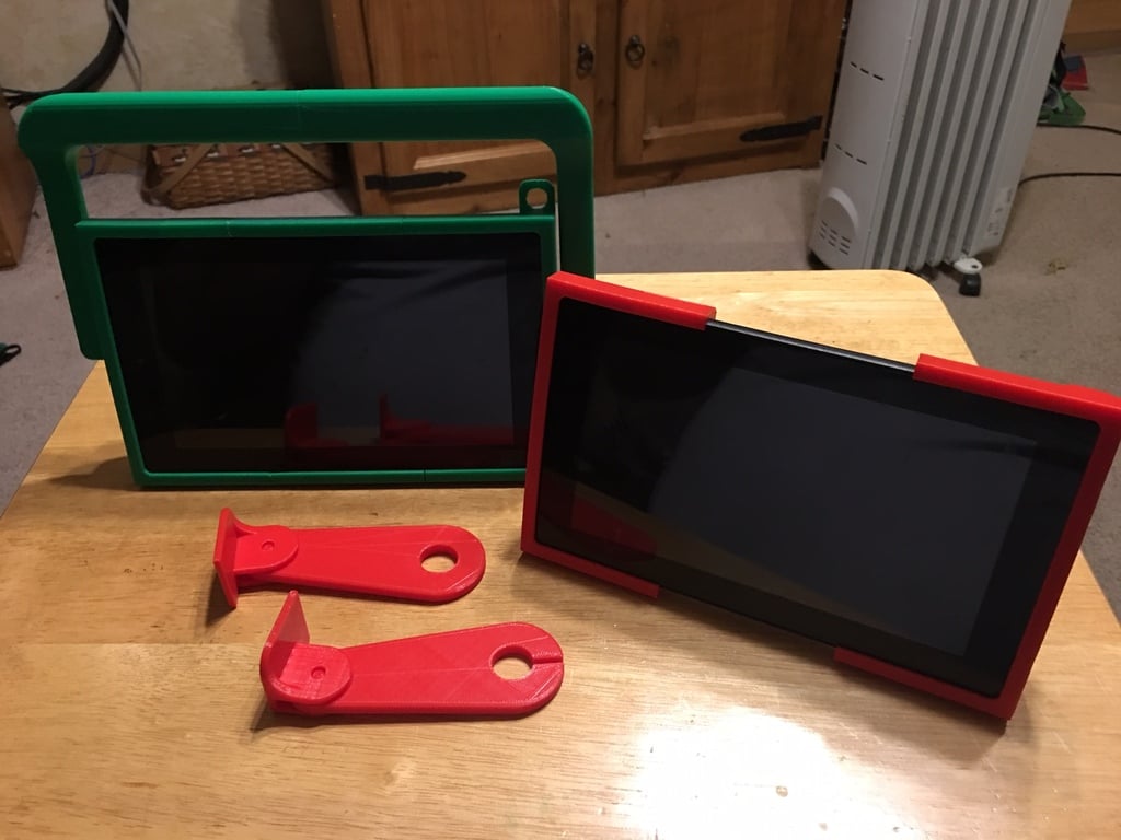 Kindvriendelijke Fire 7-tablethoes met autohouder en draagbeugel