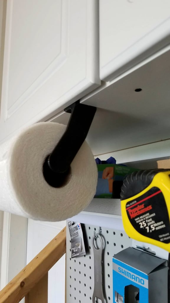 Verlengde papieren handdoekhouder voor kastplanken - 16 mm klem