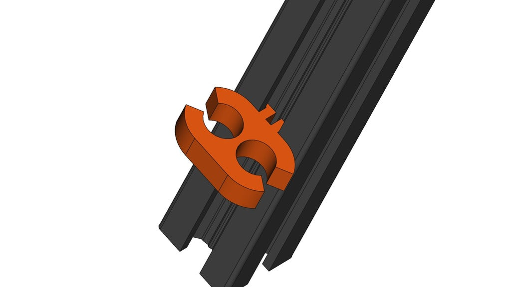 Dubbele kabelhouder (8 mm diameter) voor 2020 Extrusion