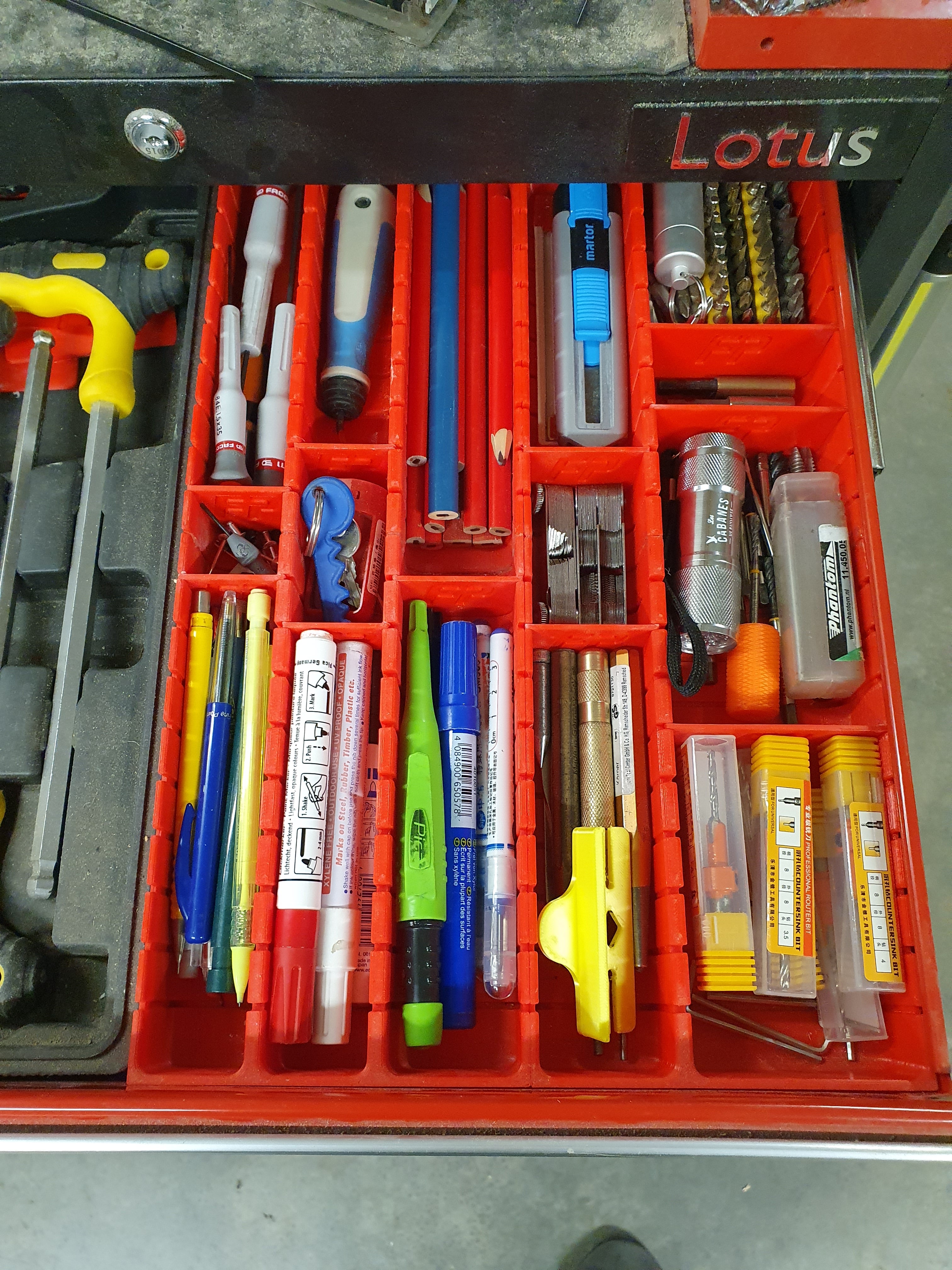 Modulaire organizer voor gereedschapskisten