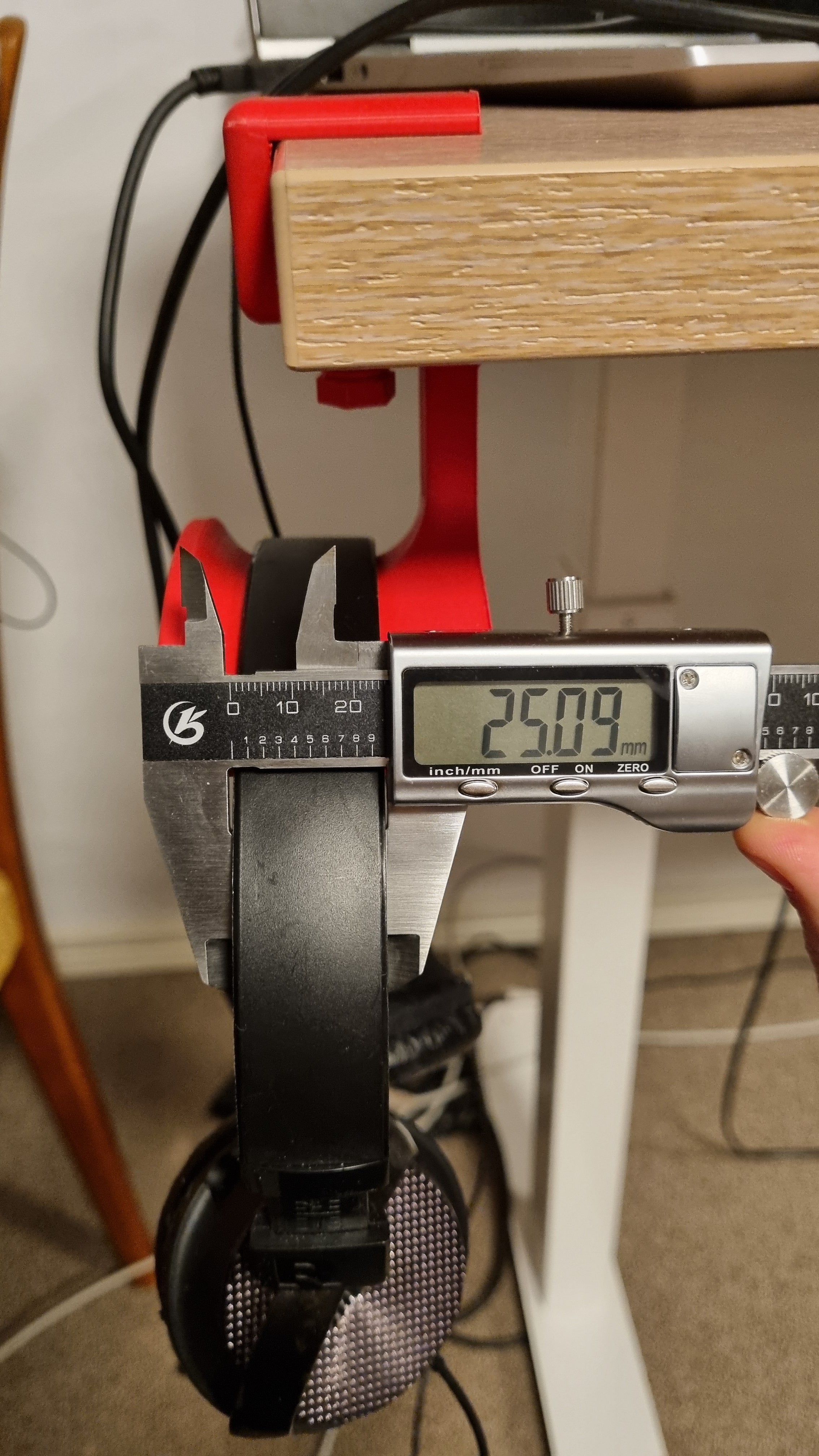 Hoofdtelefoonhouder voor bureau met extra haak