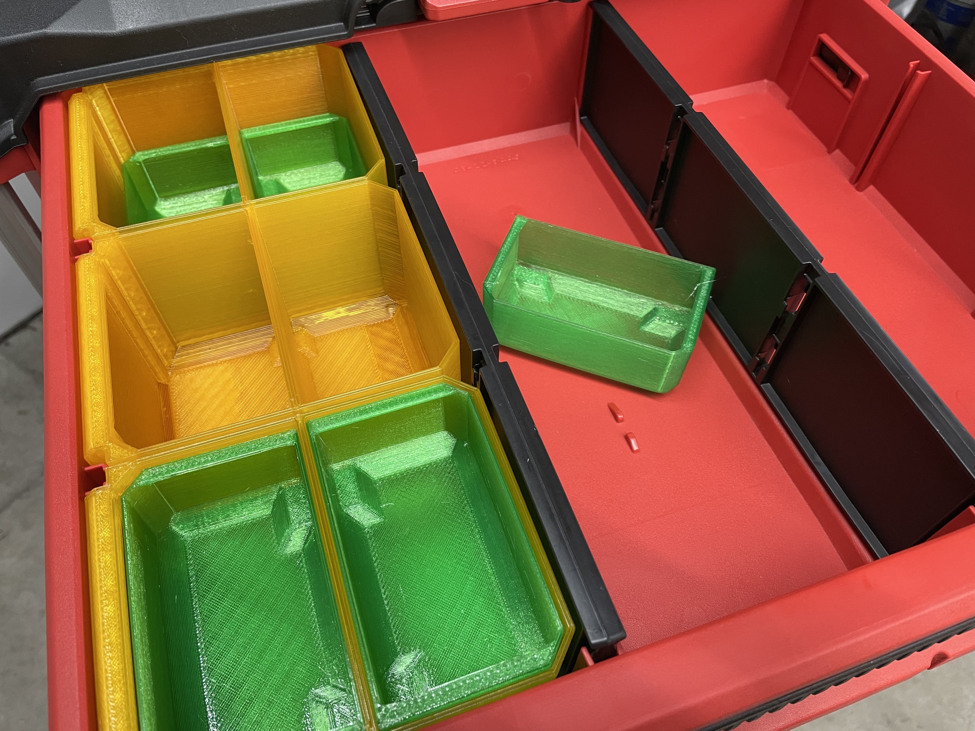 Onderdelenbakken voor Milwaukee PACKOUT 3-lade gereedschapskist