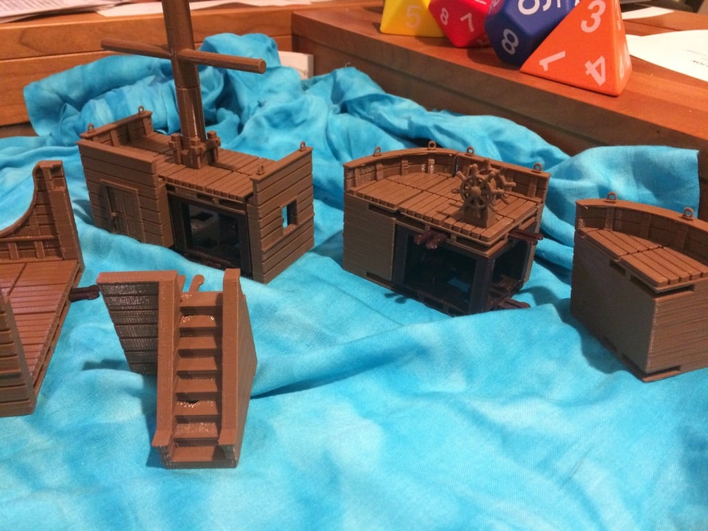 28 mm Miniature Verhoogde Dekken voor Zeilschepen: Uitbreidingsset Deel 2