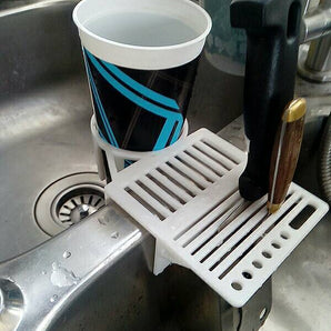 Keuken gootsteen organizer voor afwasmiddel en keukengerei