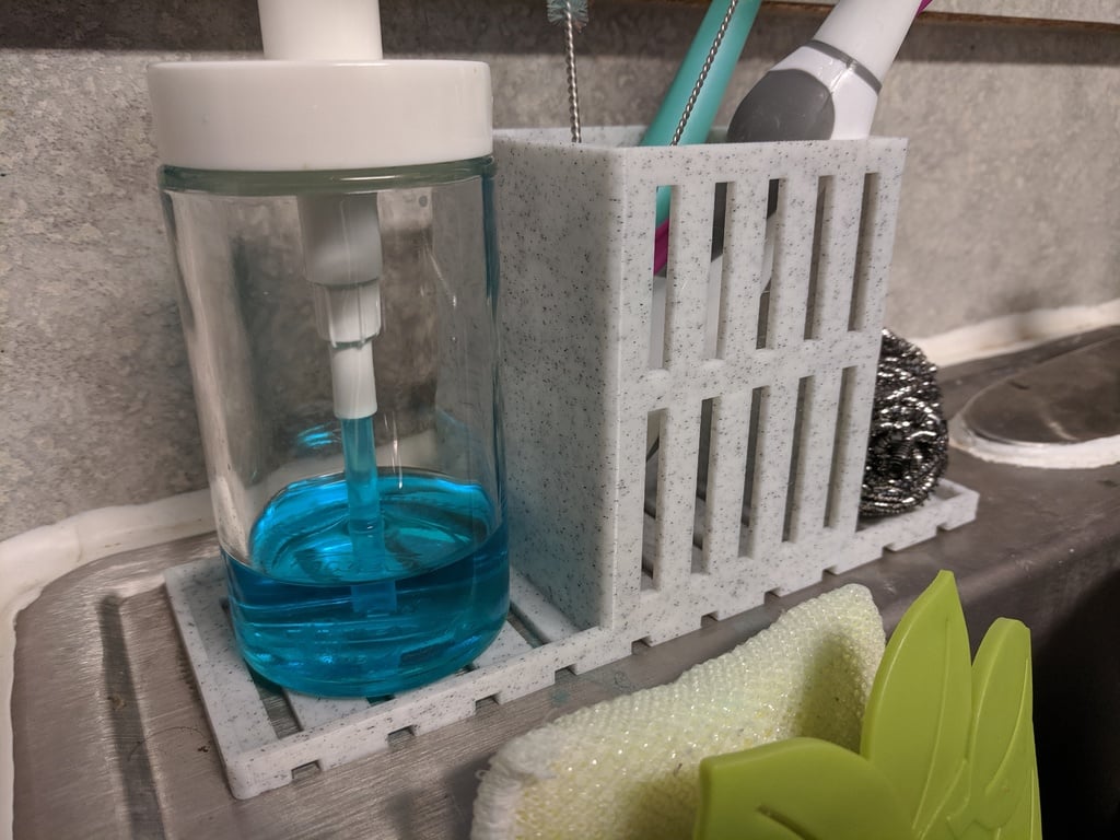 Praktische spoelbak caddy voor afwasmiddel en spons