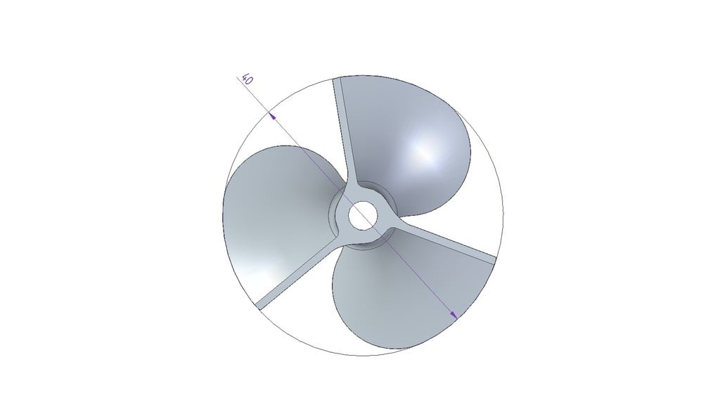 3-bladige RC Boot Propellers 4 mm Boring - 40 mm Diameter