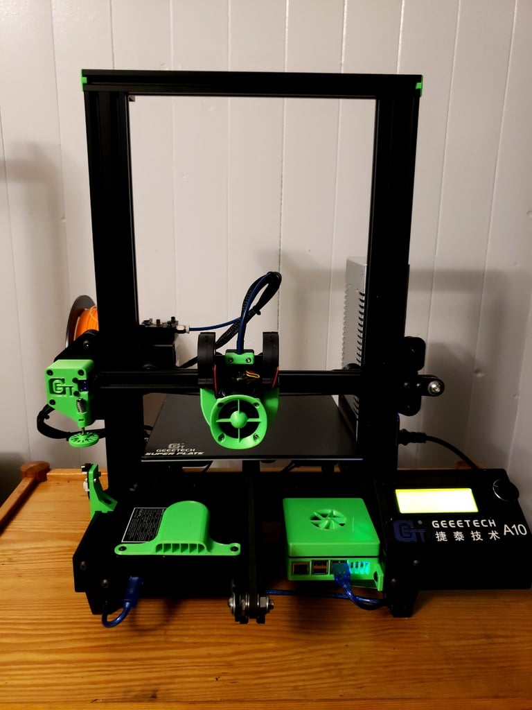 Upgradebeugel voor Geeetech A10/A30: E3D V6 Hotend en dubbele 5015 ventilatorsteun
