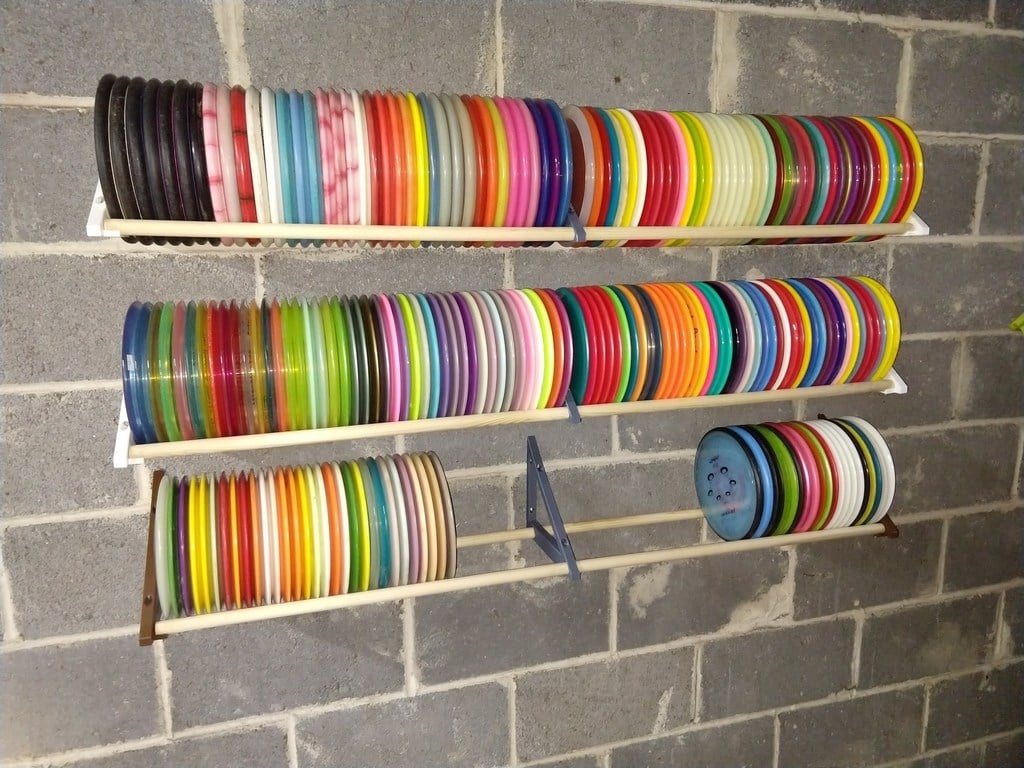Wandgemonteerde schap voor discgolf - Geschikt voor 3/4" stangen