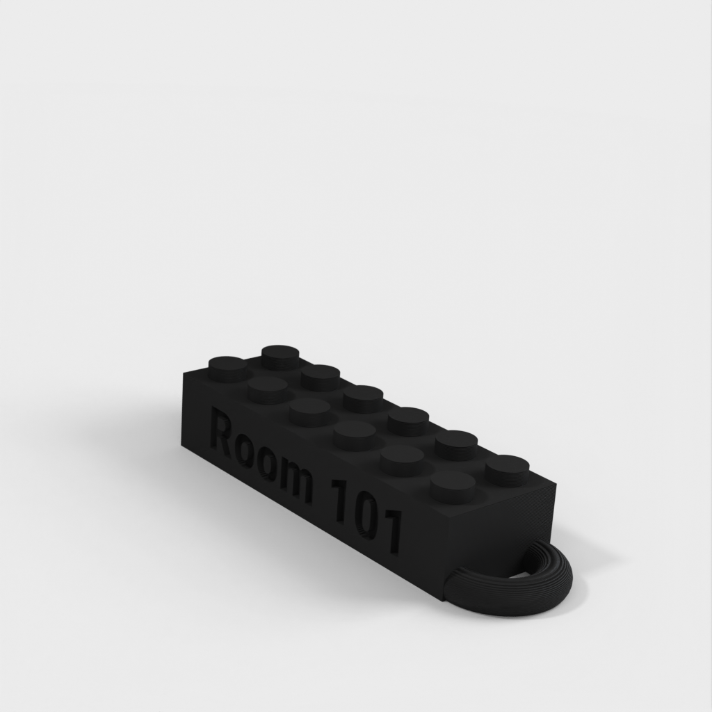 Gepersonaliseerde LEGO-compatibele sleutelhanger met tekstlabel