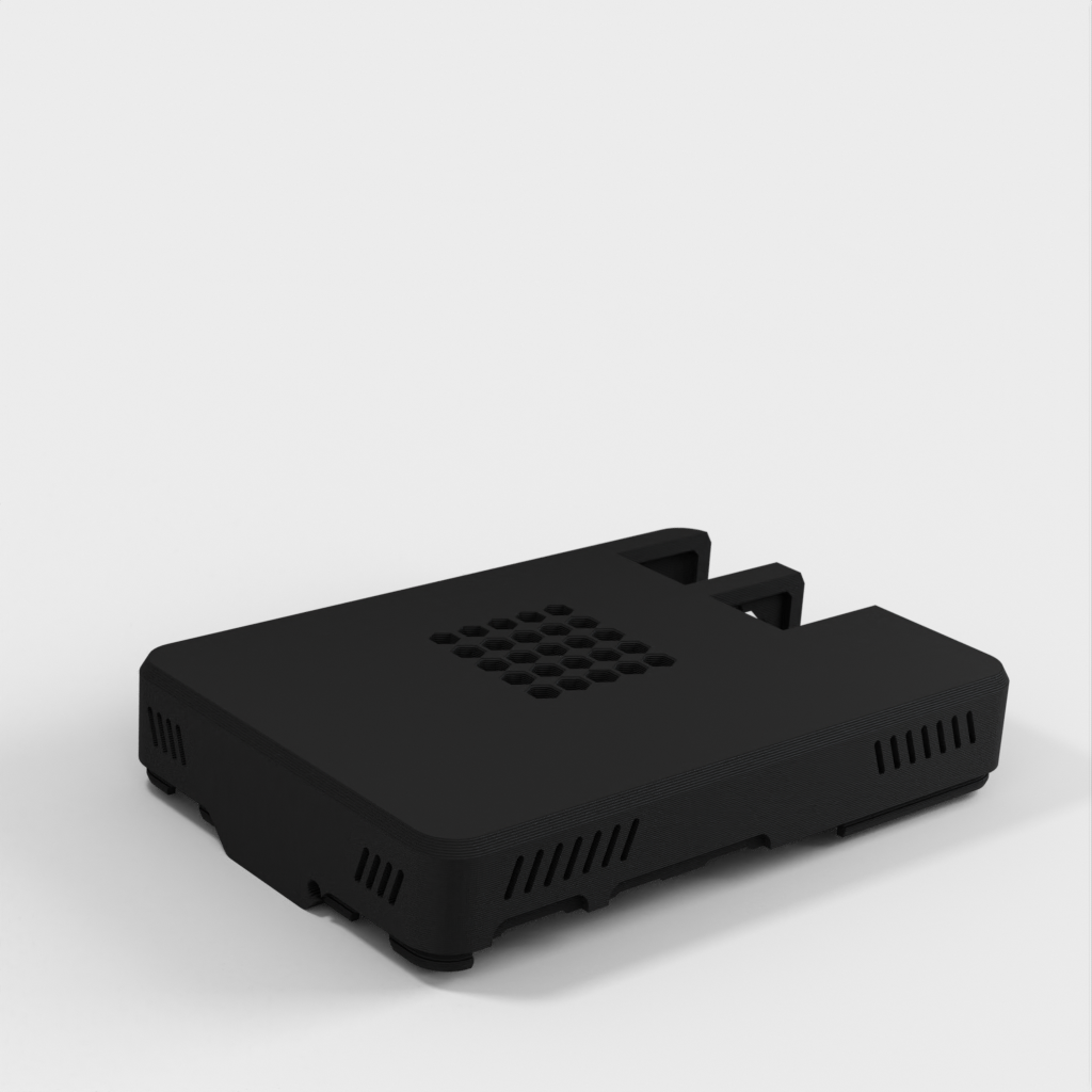 Raspberry Pi 5 behuizing met ventilatiegaten en nieuwe USB/LAN-indeling