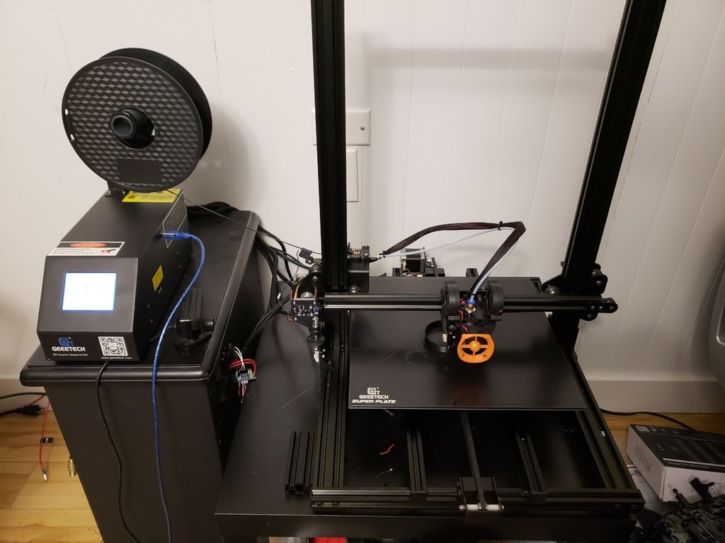 Upgradebeugel voor Geeetech A10/A30: E3D V6 Hotend en dubbele 5015 ventilatorsteun