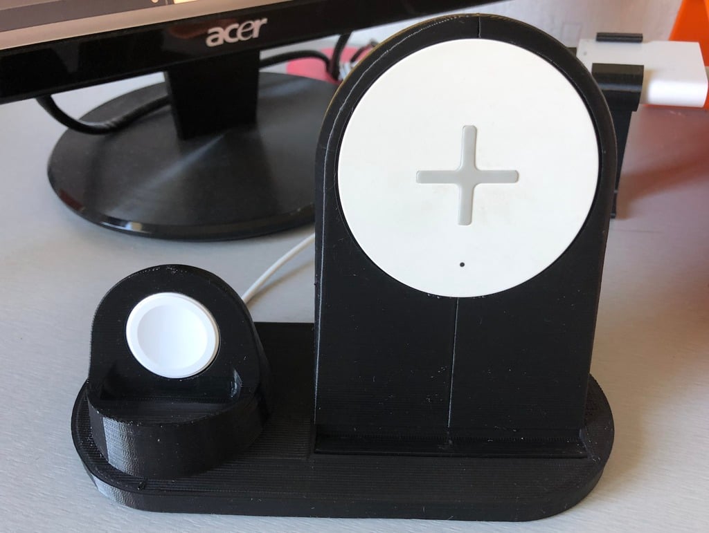 Rond oplaaddock voor Iphone 8 Plus en Apple Watch - Compatibel met Ikea Rallen
