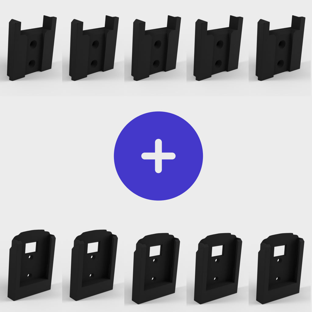 Pakketaanbieding - 5 gereedschapshouders en 5 batterijhouders voor Bosch 18v professional