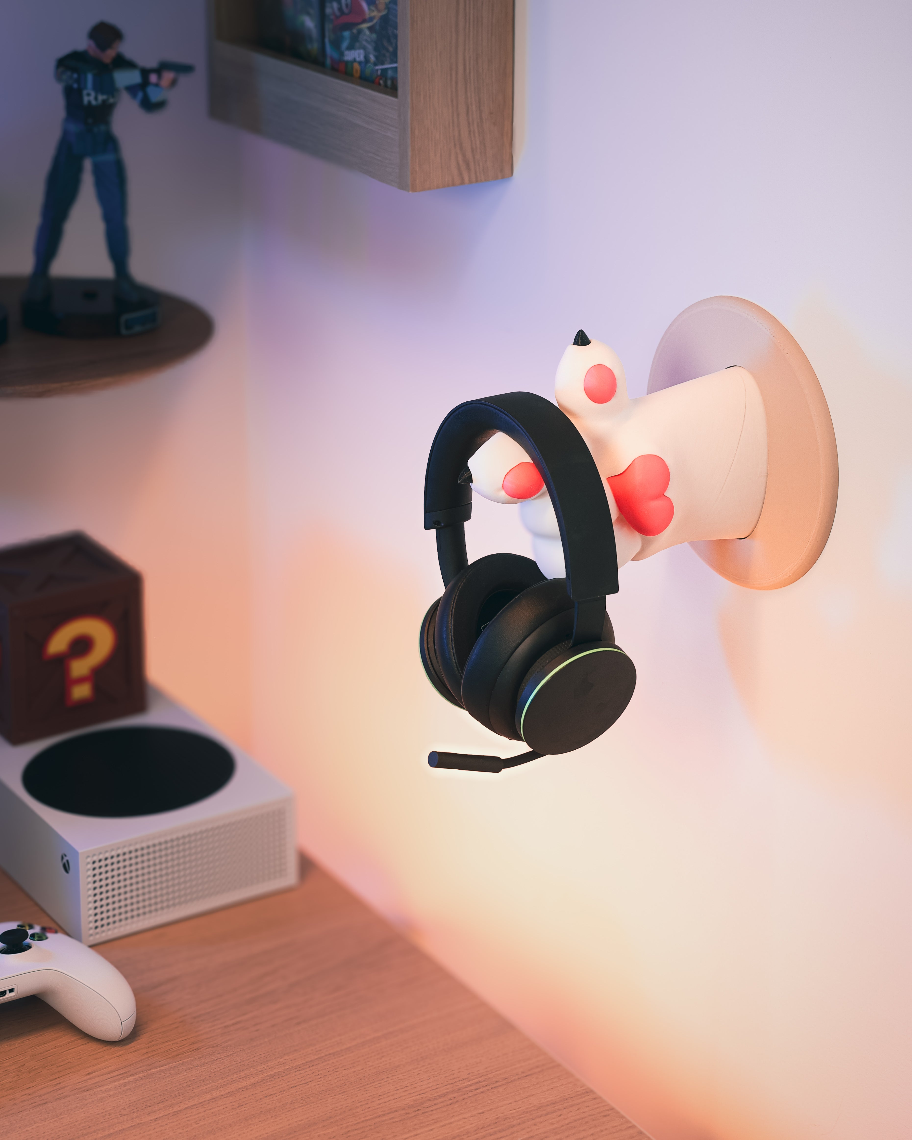 Wandgemonteerde Kattenpoot Houder voor Headset en Tassen