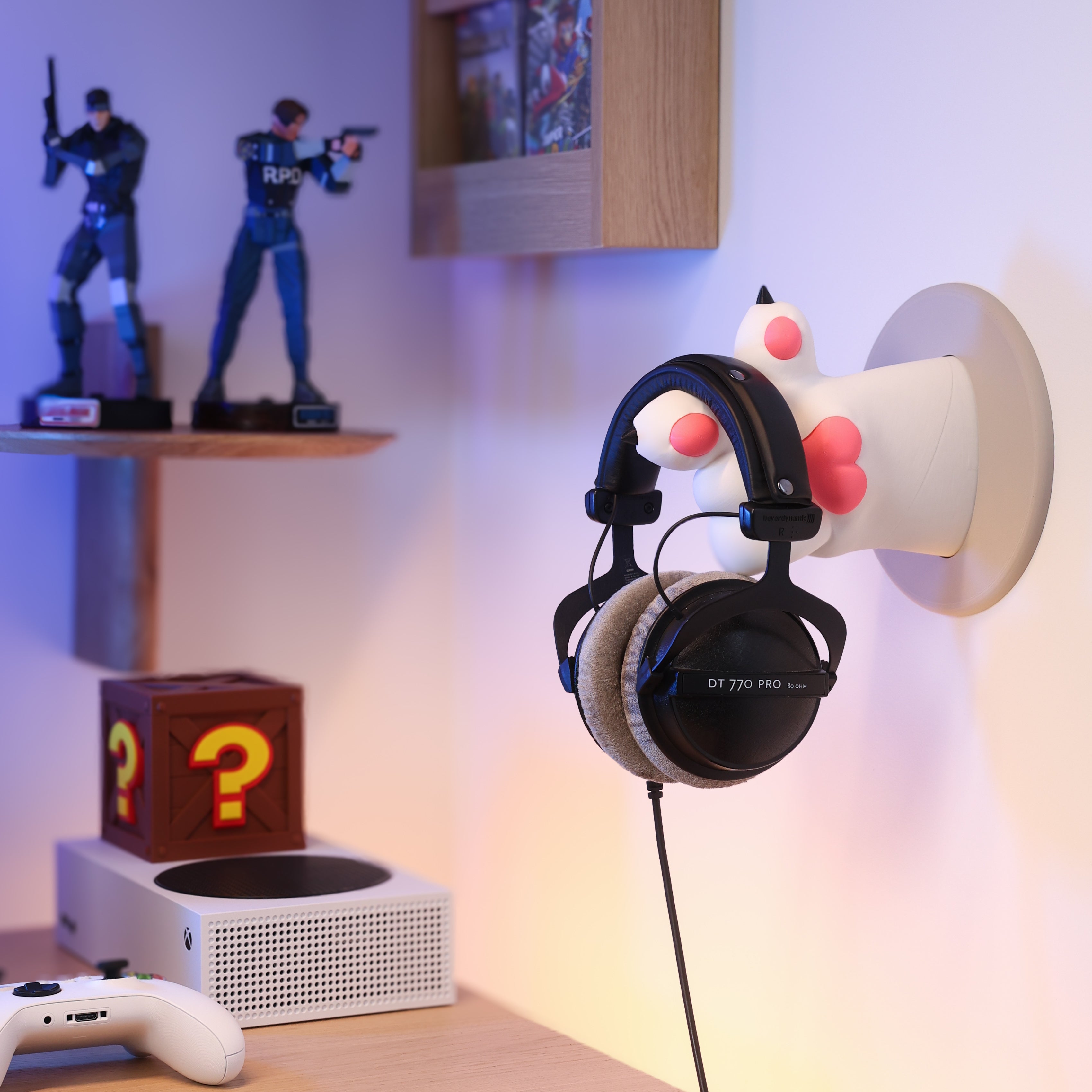 Wandgemonteerde Kattenpoot Houder voor Headset en Tassen