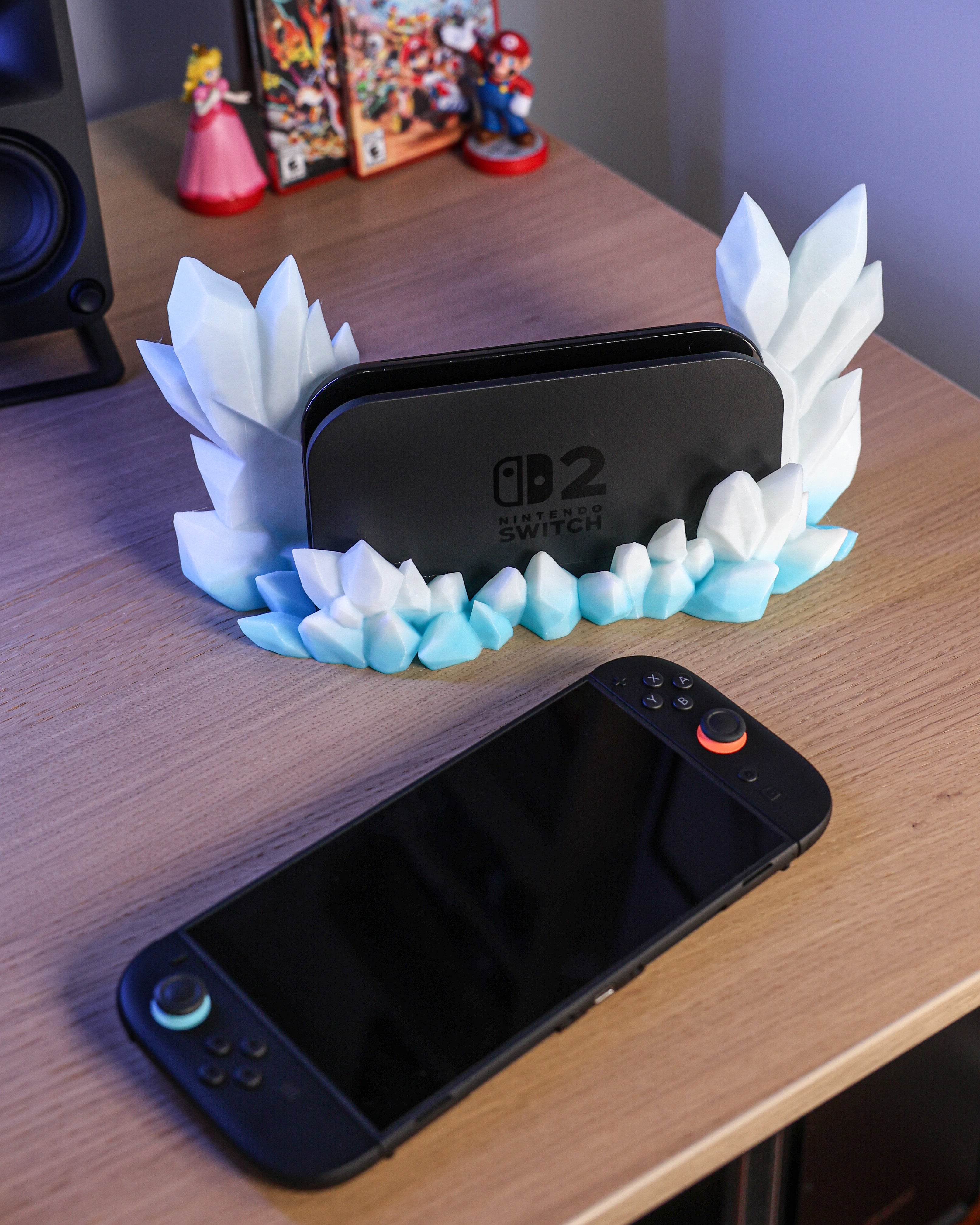 Elegante kristallen houder voor de Nintendo Switch 2 dock