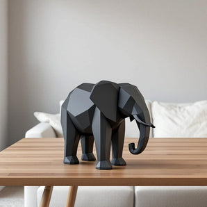 Moderne Minimalistische Low-Poly Olifant Sculptuur