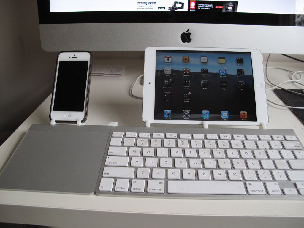 Eenvoudige iPhone- en iPad-standaard voor Apple Wireless Keyboard en Trackpad