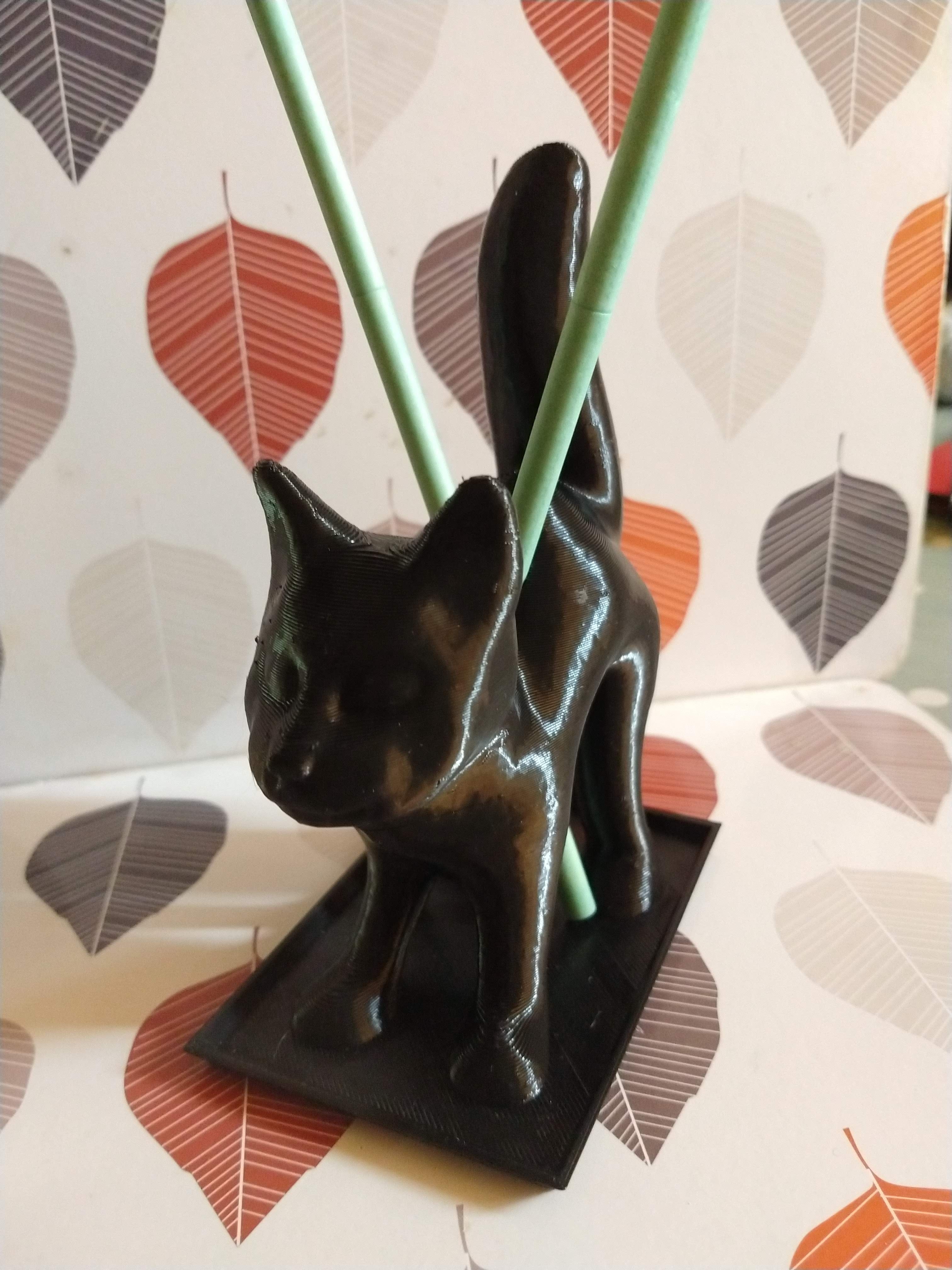 Katvormige wierook- en parfumstokjeshouder voor Halloween