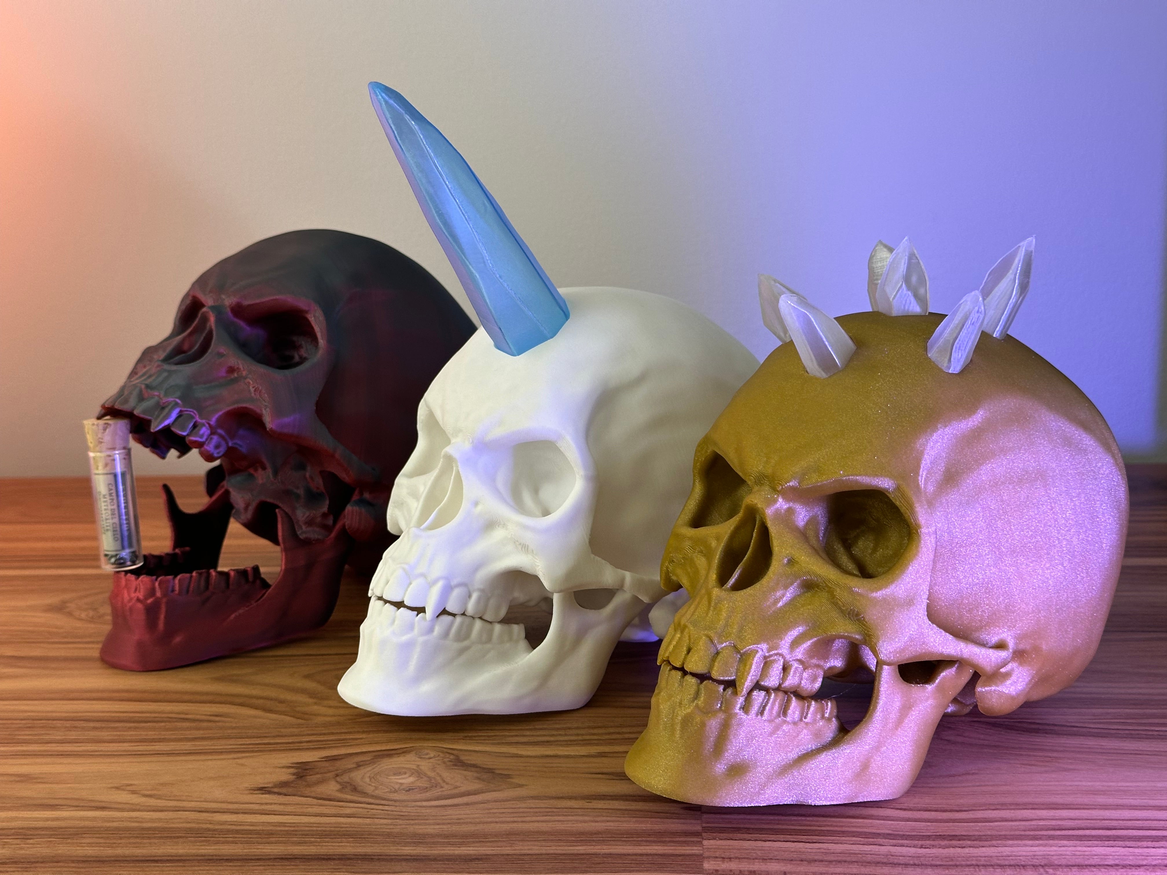 Gearticuleerde schedels voor Halloween-decoratie