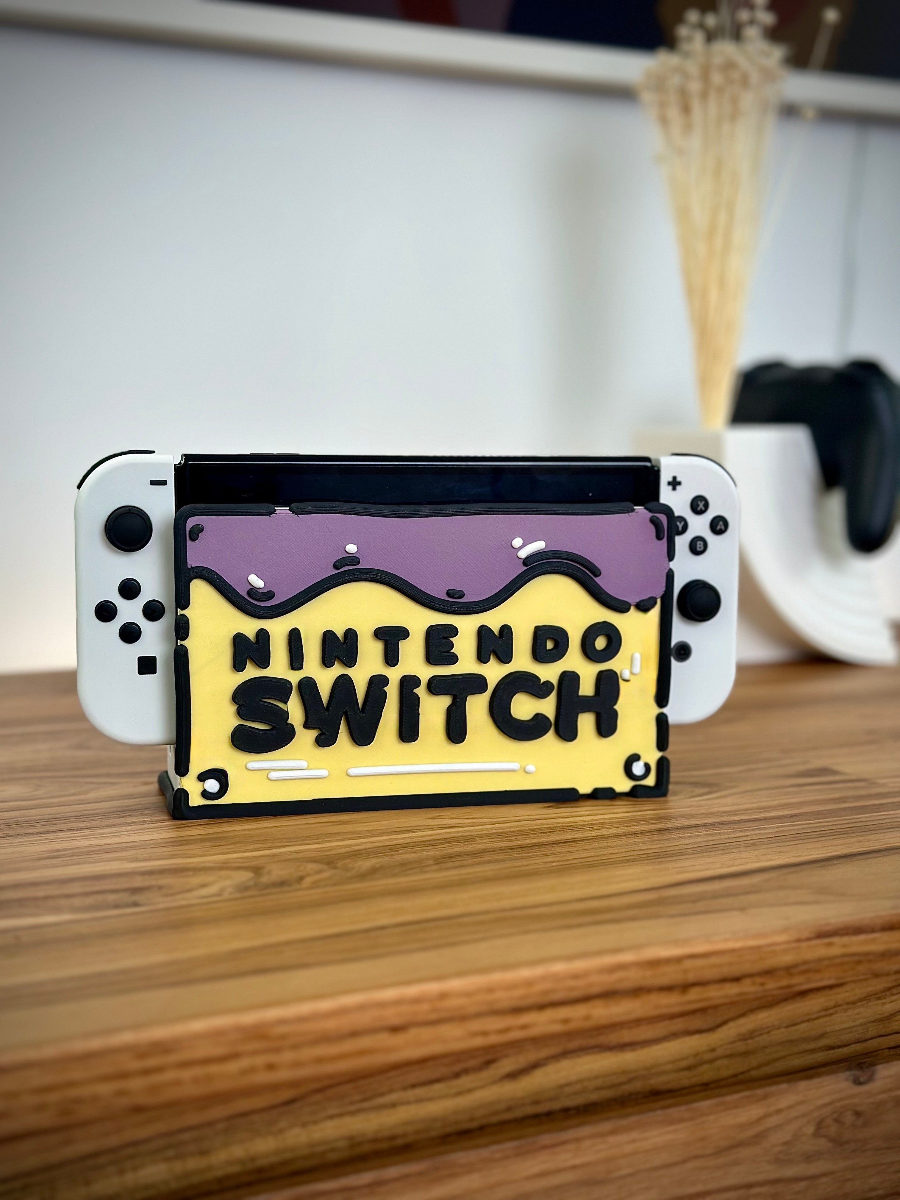Nintendo Switch/OLED voorpaneel met cartoon taart ontwerp
