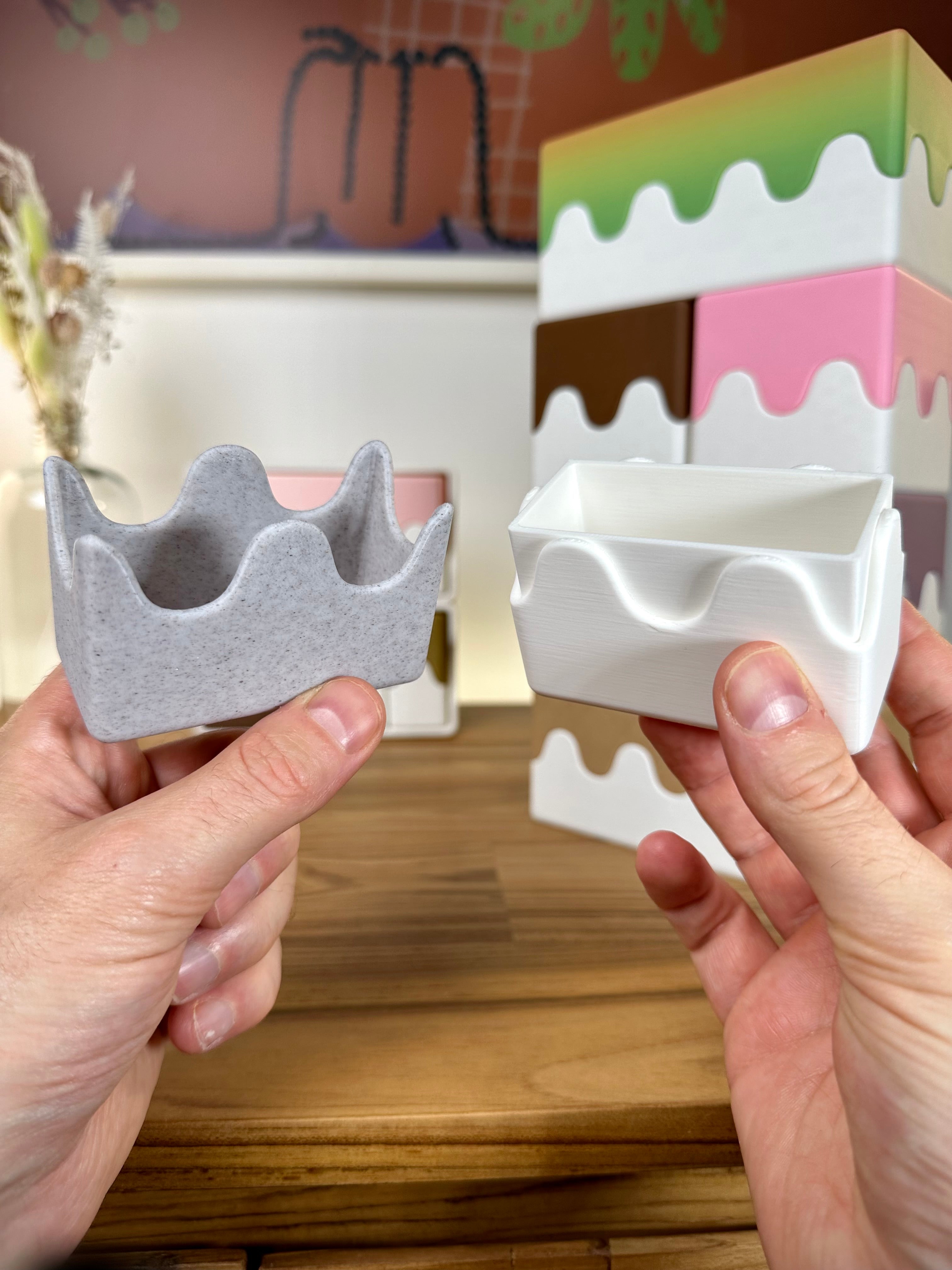 Leuke stapelbare doosjes met golvend ontwerp