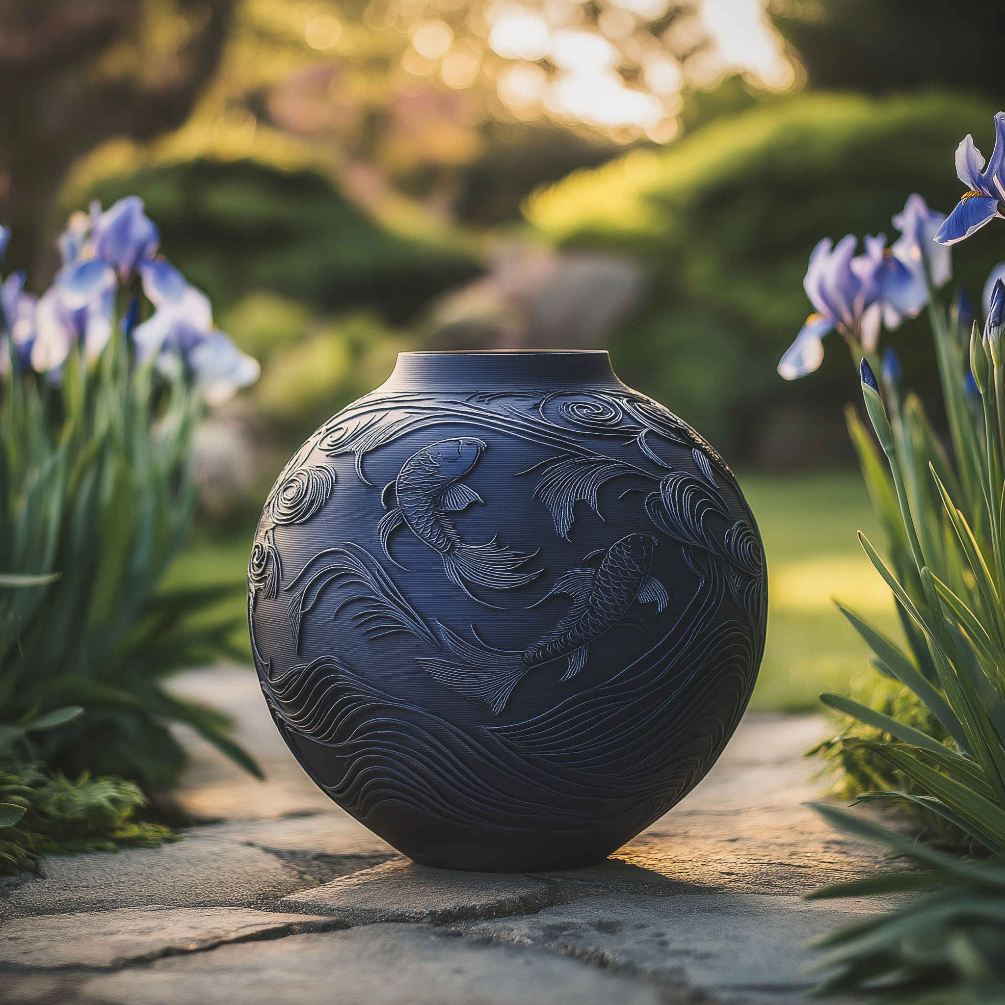 Koi Serenity Vase: Elegant Zen-Inspireret Boligindretning