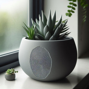 Unieke plantenpot met crime scene design