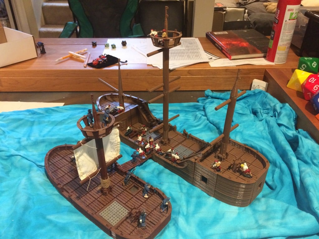 28 mm Miniature Verhoogde Dekken voor Zeilschepen: Uitbreidingsset Deel 2