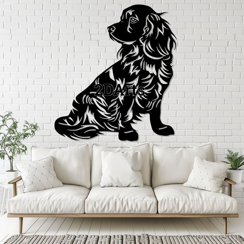 Cocker Spaniel Silhouet: Digitale wand- en raamkunst (STL-bestand)