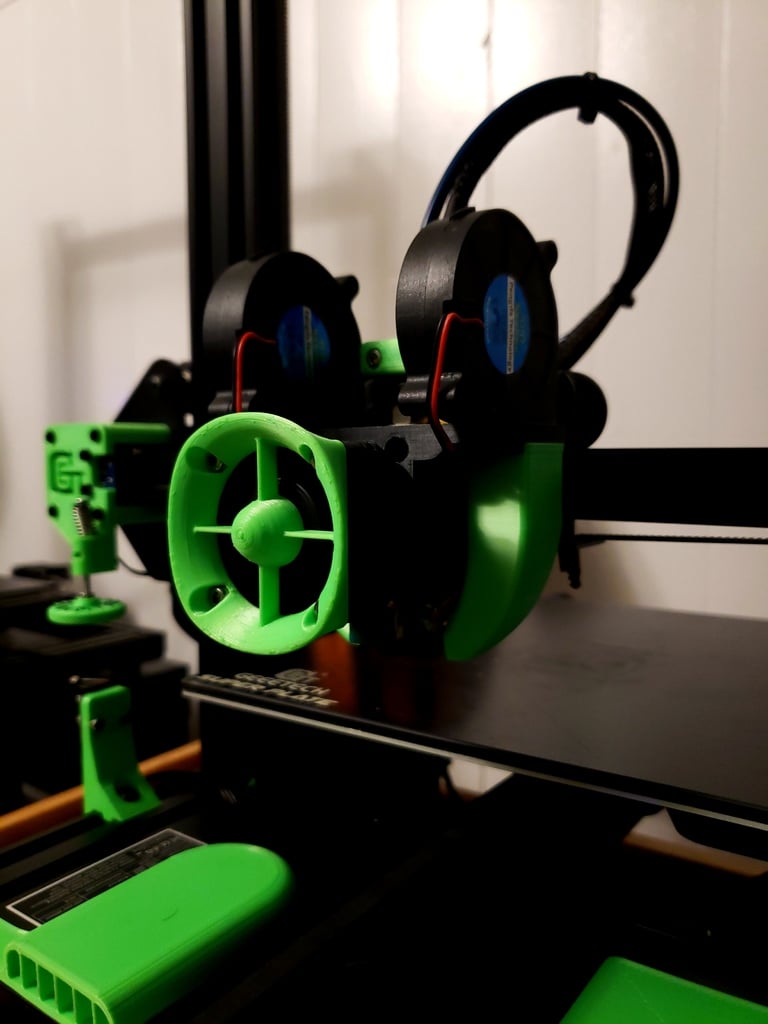Upgradebeugel voor Geeetech A10/A30: E3D V6 Hotend en dubbele 5015 ventilatorsteun