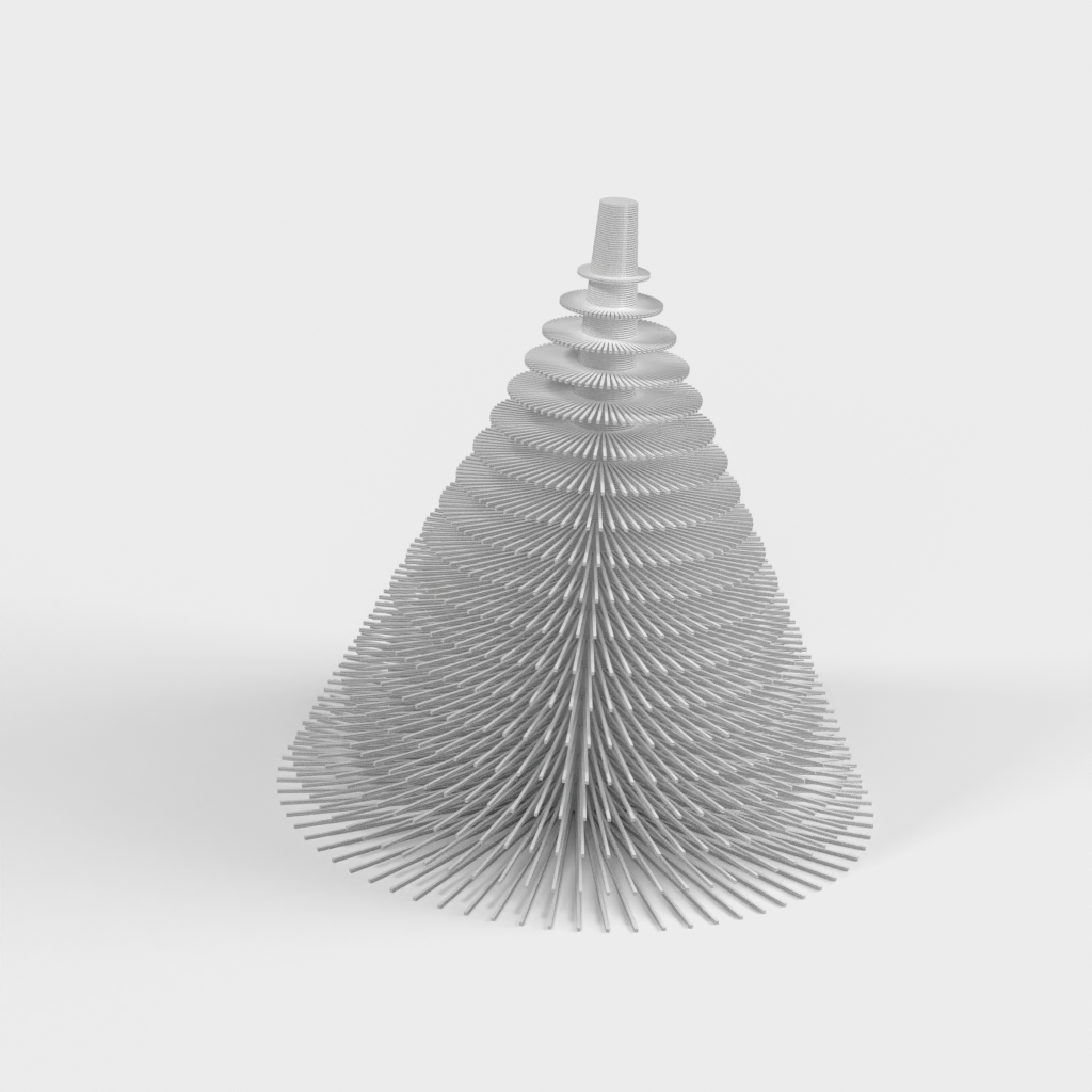 3D-geprinte kerstboom met bontdetails