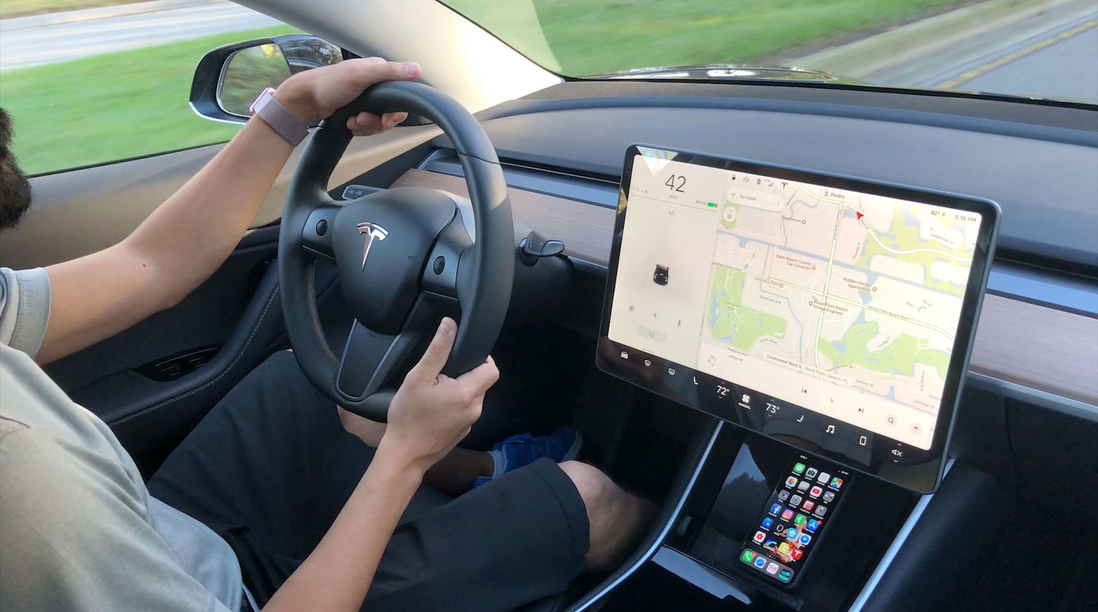 Draadloze Qi-oplader voor Tesla Model 3