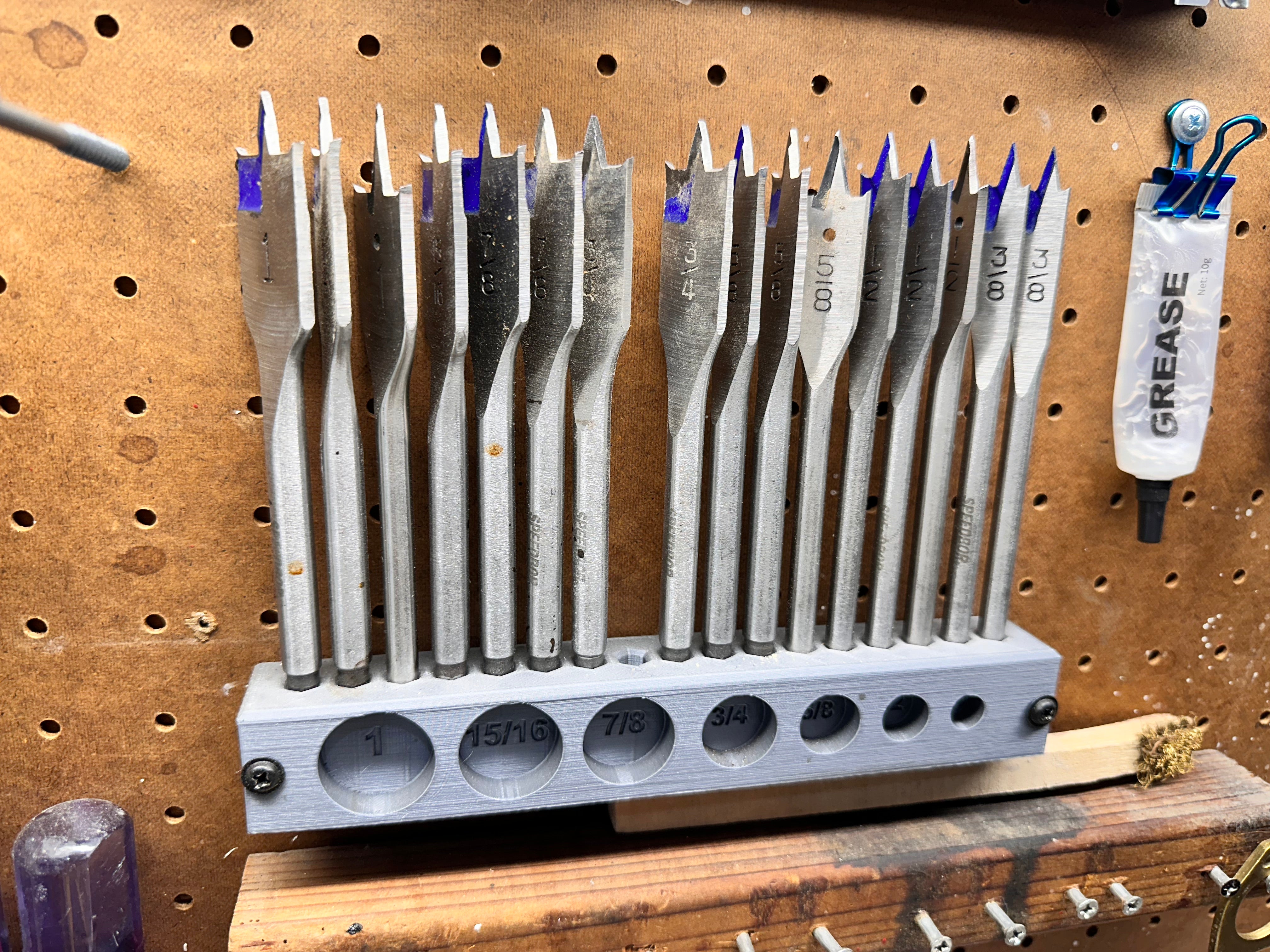 Hex Spade Boorhouder voor gereedschapsorganisatie in houtbewerking