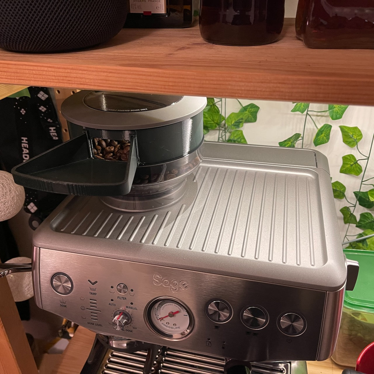 Sage Barista Express (Impress) Bonencontainer Verlengstuk met Vulgoot