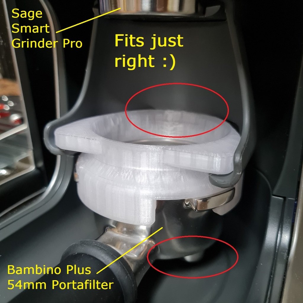 Funnel voor 54mm Breville Bambino Plus Portafilter - Geschikt voor Smartgrinder Pro Houder