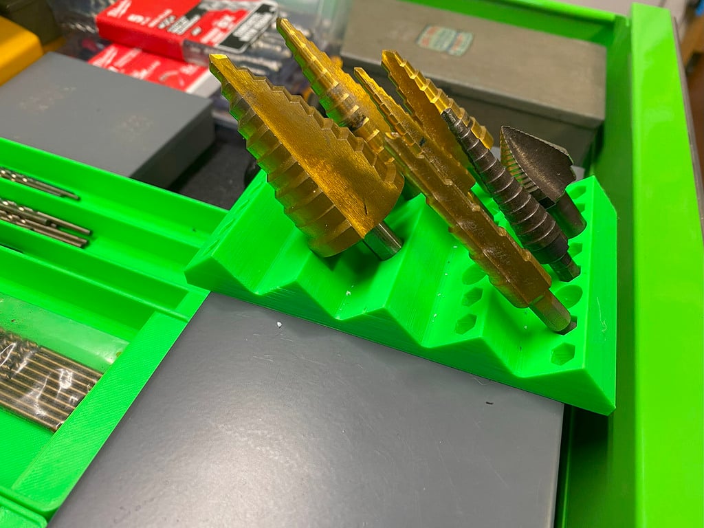 Gereedschapsorganizer voor verzinkboren en trapboren