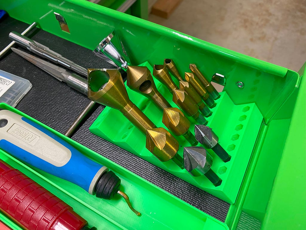 Gereedschapsorganizer voor verzinkboren en trapboren