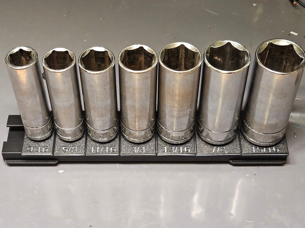 TrackTwist Socket Houder V2 – Slimme opslag voor 1/2" en 3/8" sockets