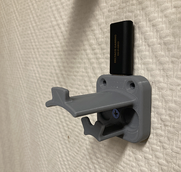 Hoofdtelefoonhouder met kabelbeheer en USB-dongle-ruimte