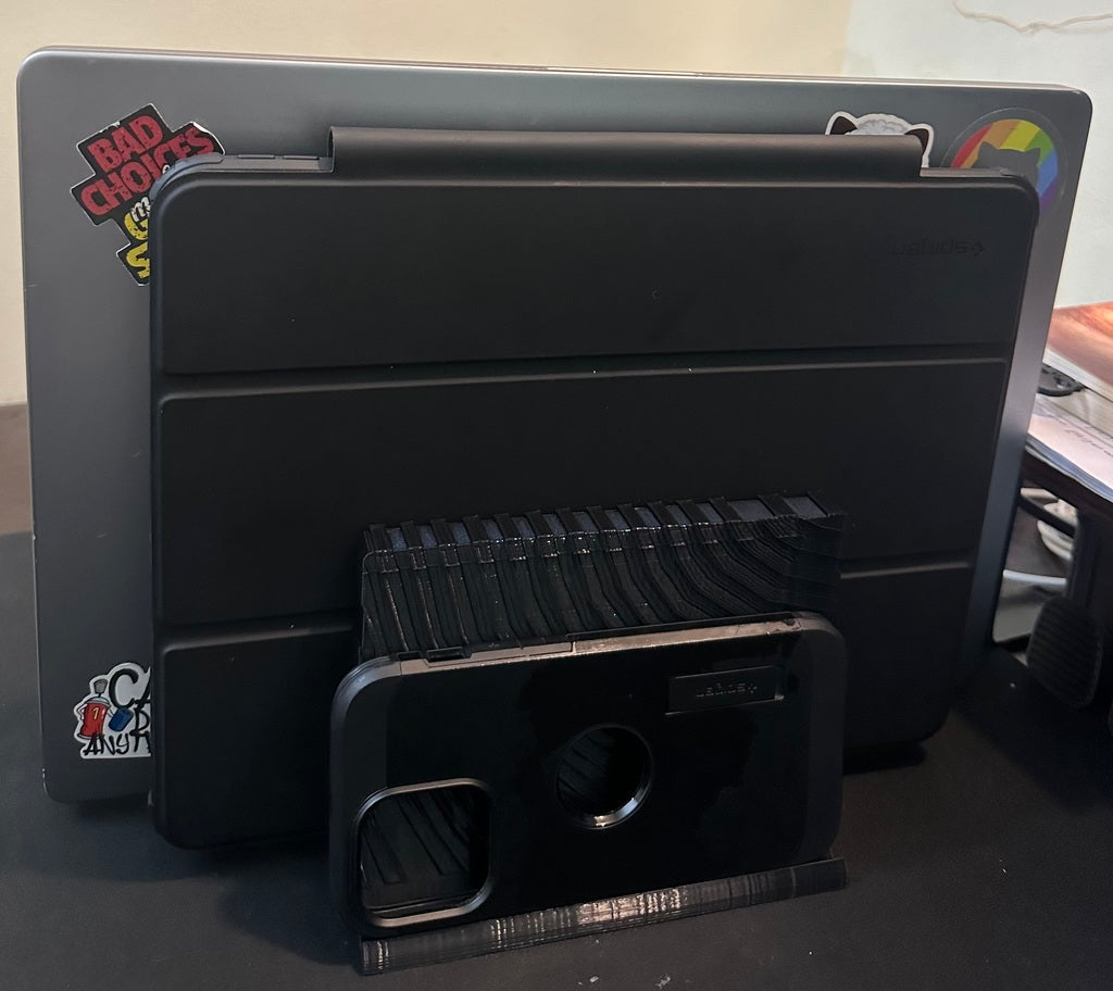 Verticale standaard voor 16' laptop, 12,9' iPad en iPhone/toetsenbord