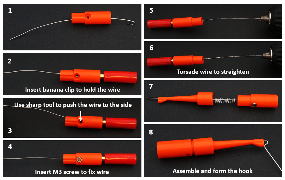 Elektrische klemproef met 4 mm bananenstecker