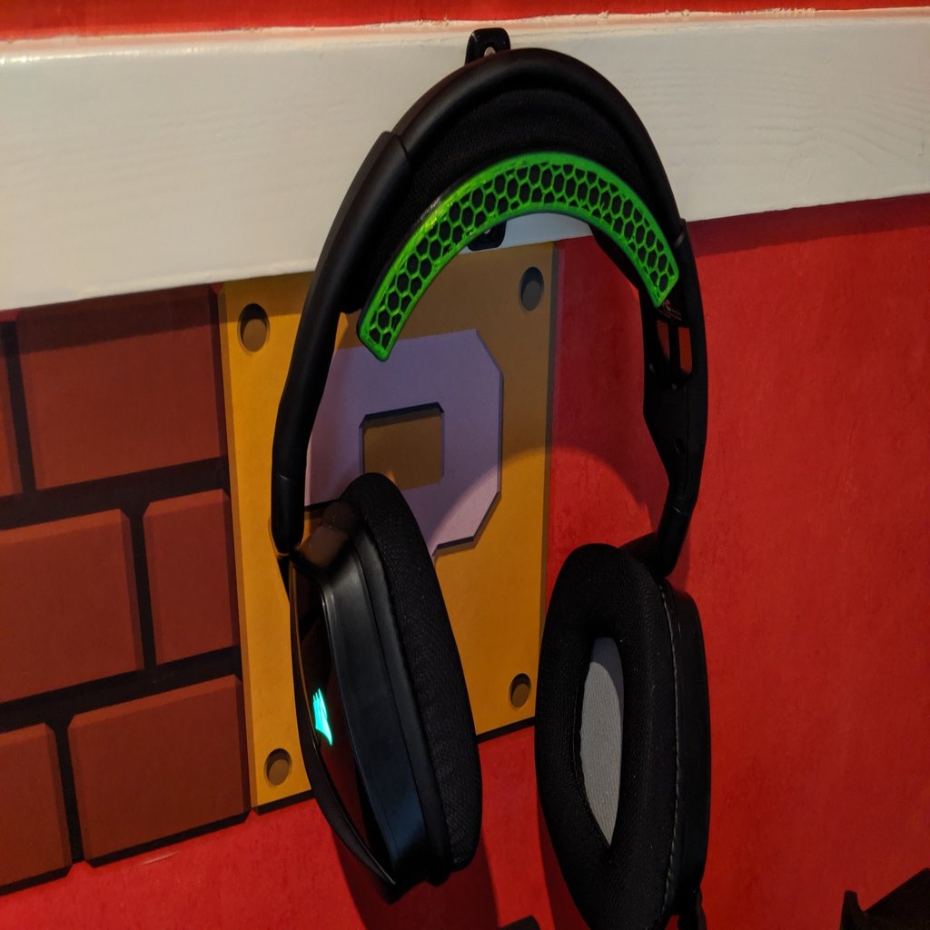 Brede wandhouder voor hoofdtelefoons en headsets